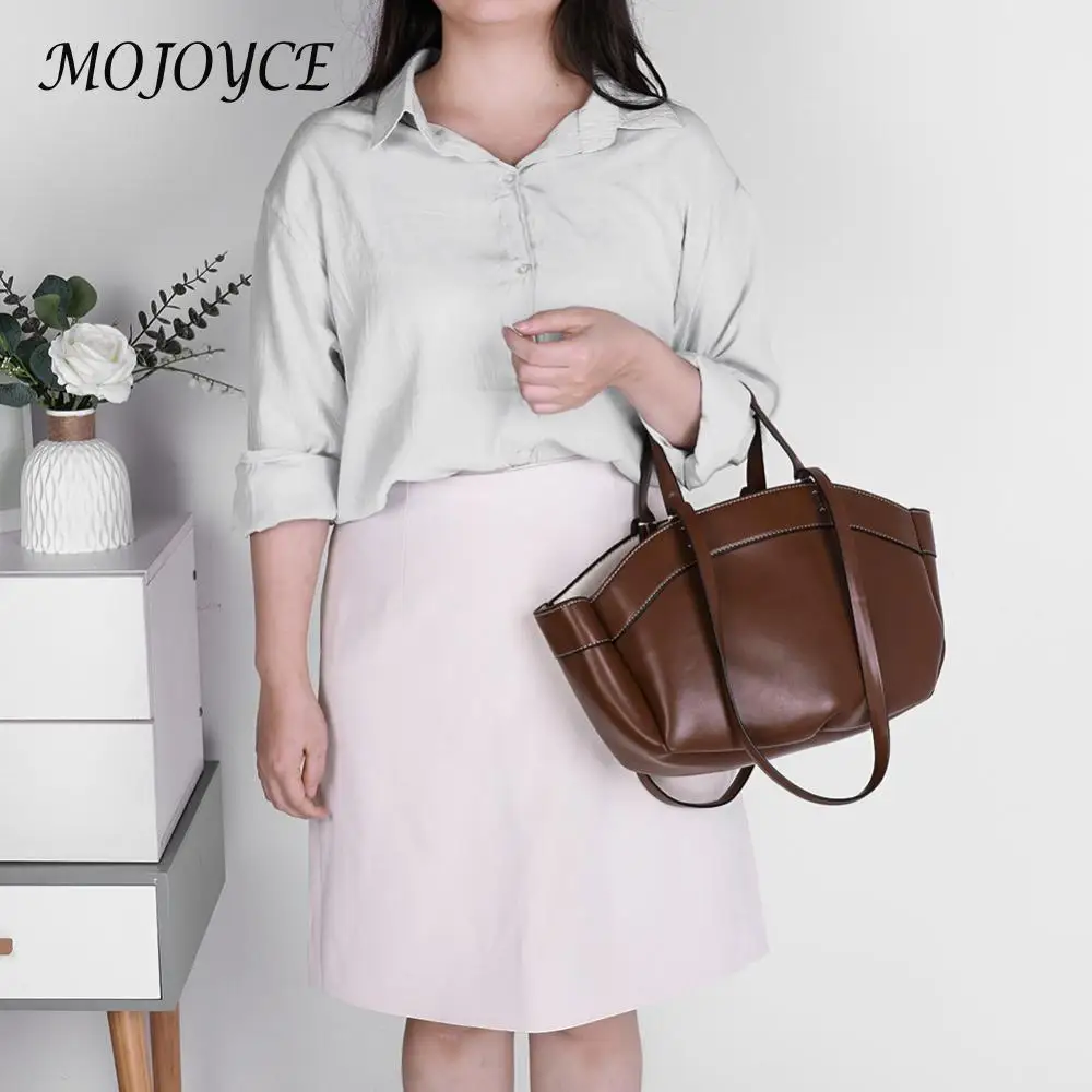 Women's PU Leather Tote – Large-Capacity Commuter & Travel Bag - Image 5