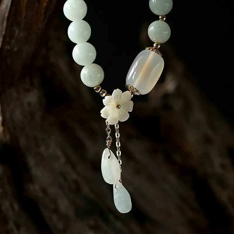 Shell flower jade water drop bracelet - Image 4